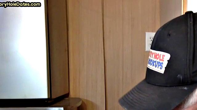 Gaydaddy adores sucking gloryhole dick and gets fucked in ass