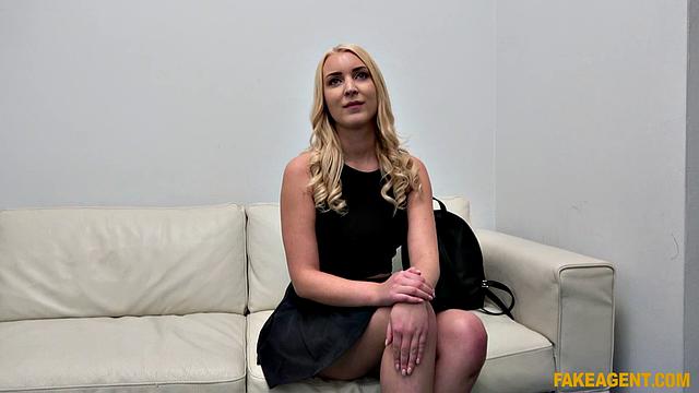 Pretty natural tits get fucked on the desk