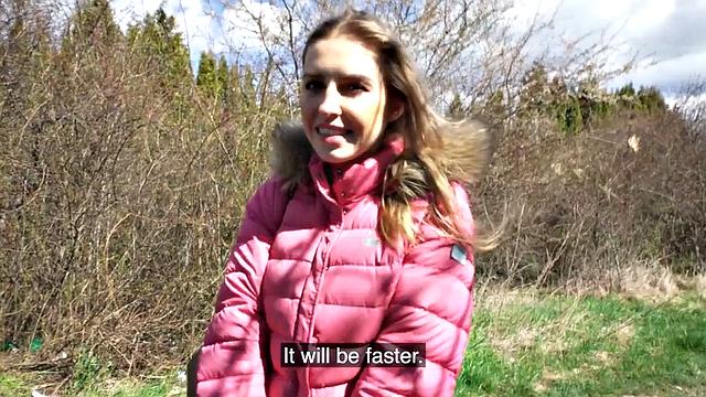 Public POV slut fucked by white dick in missionary