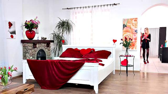 Piss Play And Dildo Fun for Blonde Lesbian Babes