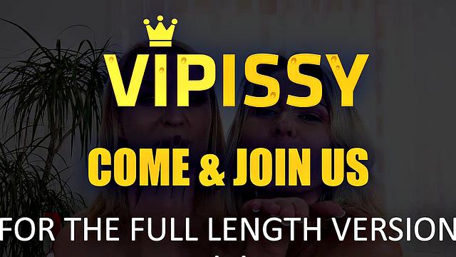 Piss Play And Dildo Fun for Blonde Lesbian Babes