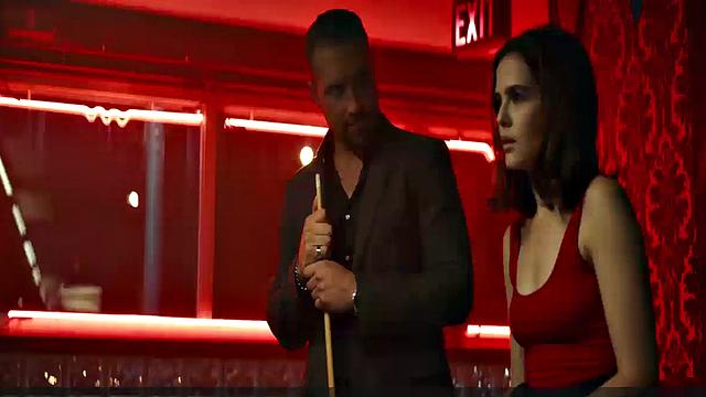 Zoey Deutch gets naughty in the billiards room while showing off her sexy curves in a sexy interracial video