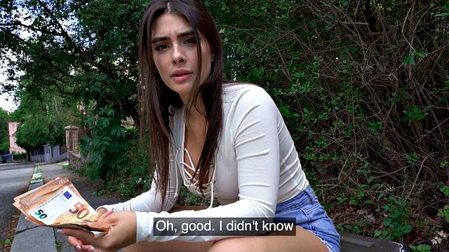 Picked up big babe POV fucked outdoor in public place