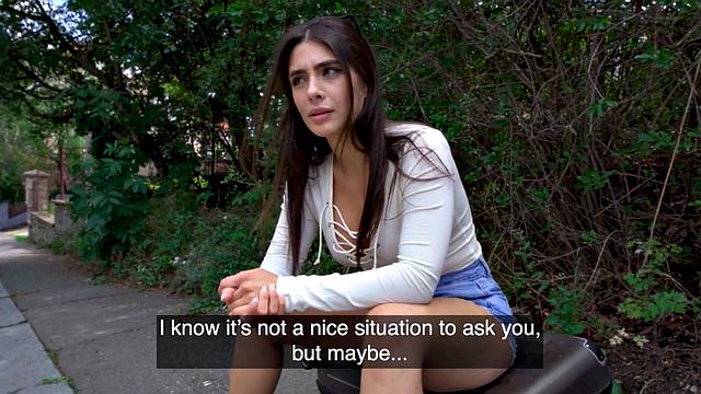 Picked up big babe POV fucked outdoor in public place