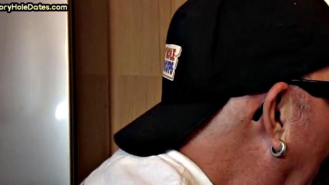 Greedy amateur gloryhole DILF sucks in homemade closeup