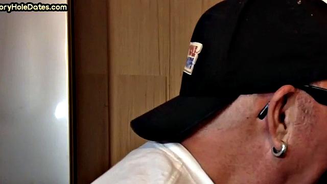 Greedy amateur gloryhole DILF sucks in homemade closeup