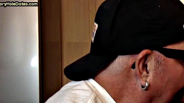 Greedy amateur gloryhole DILF sucks in homemade closeup