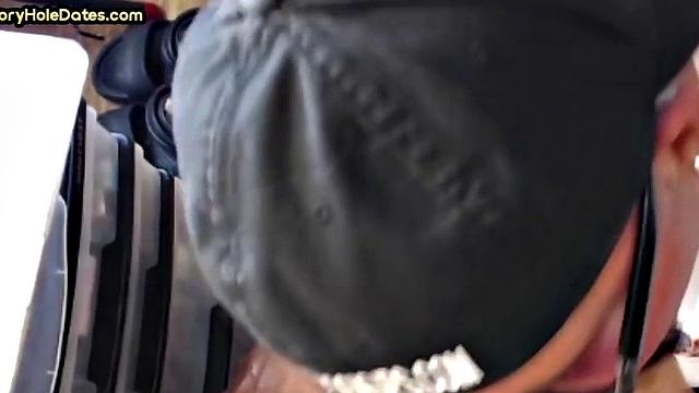 Greedy amateur gloryhole DILF sucks in homemade closeup