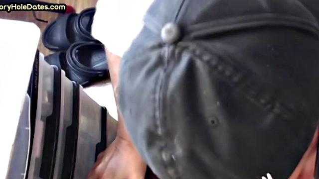 Greedy amateur gloryhole DILF sucks in homemade closeup