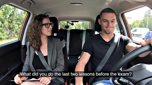 Naughty Czech MILF instructor teaches student how to please her in high heels