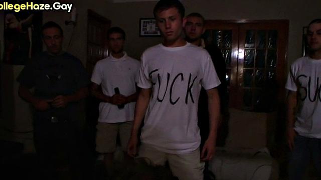 Fraternity novice gets ass fucked in front of voyeurs