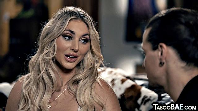 Busty blonde sidefucked by lover