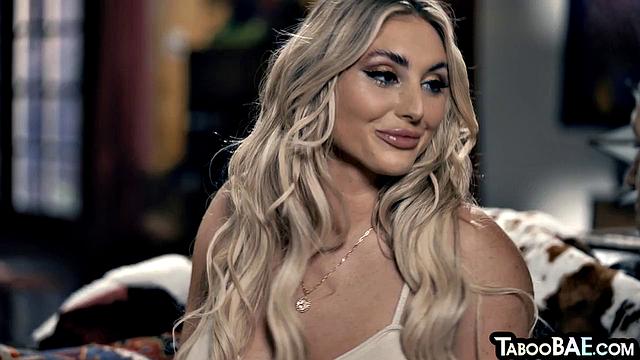 Busty blonde sidefucked by lover