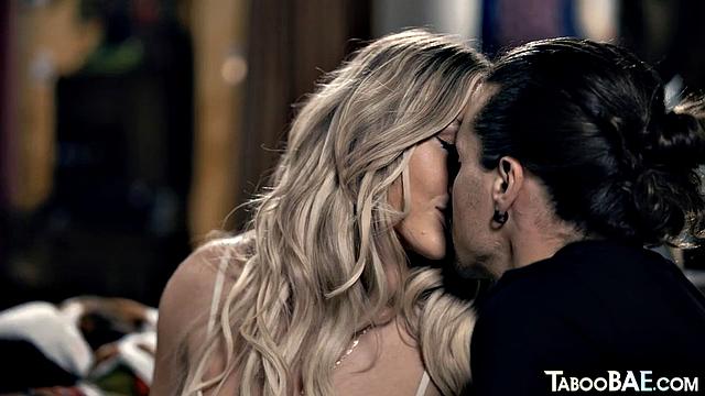 Busty blonde sidefucked by lover