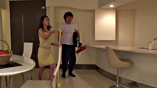 Asian amateur with busty mature woman