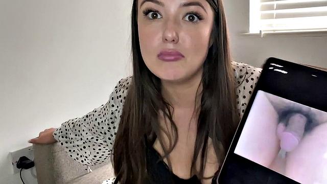 Solo babe talks humiliative 4 losers with tiny dickie