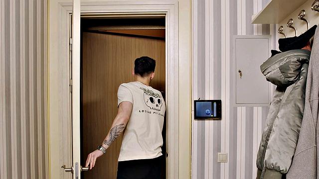 SHAME4K. Big-tittied MILF with long red hair pussy-fucked in the kitchen