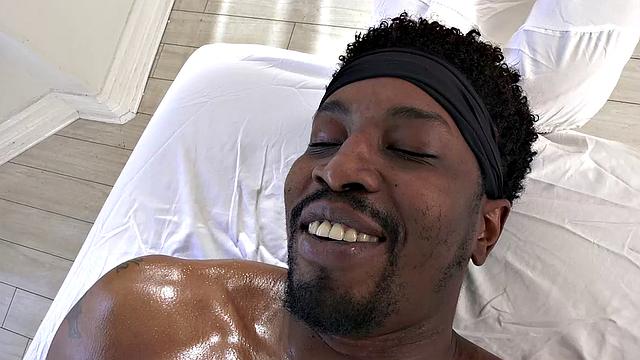 Blonde Masseuse Ashley Lane Is in the Mood for Isiah Maxwell's Big Black Cock