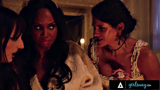 GIRLSWAY - Goth Babe Lana Smalls & Big Tits Bestie August Skye Summon Sex Spirit Penny Barber