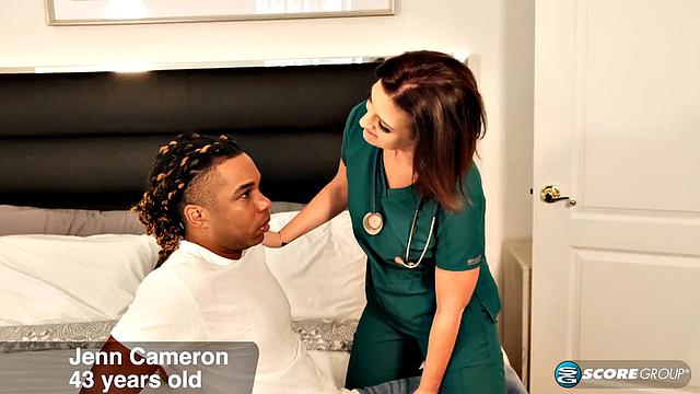 43-year-old nurse Jenn Cameron gets ass fucked
