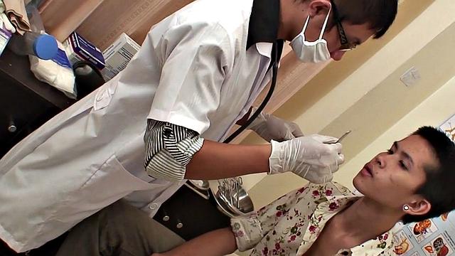Skinny twink rimmed and fucked by his doctor