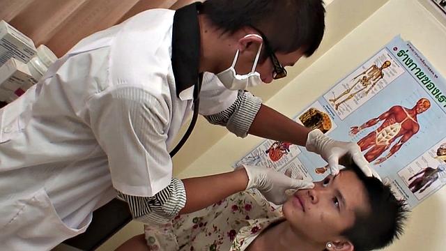 Skinny twink rimmed and fucked by his doctor