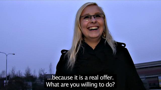 Curvy Blonde Takes All Of Stranger's Deep Inside Her Pussy