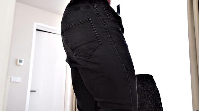 masked stud takes shower after solo cumshot