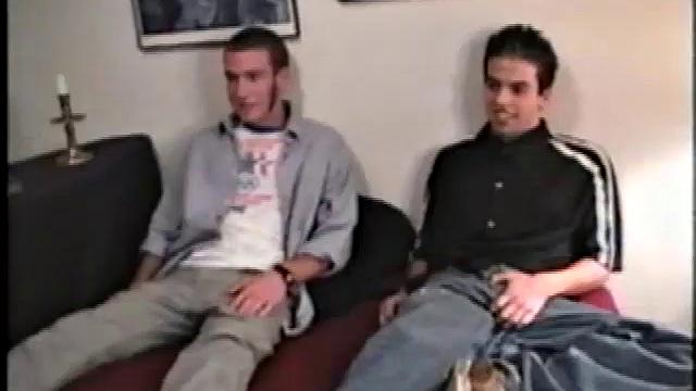 The curiosity between these two straight boys, as they lie next to each other and jerk off, is intense. The little glances, nervous chit chat, and playful exchanges lead to a spectacular simultaneous climax.