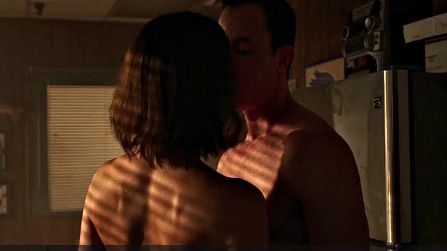 Kinky celebrity Crystal Reed strips down and shows off her naked butt