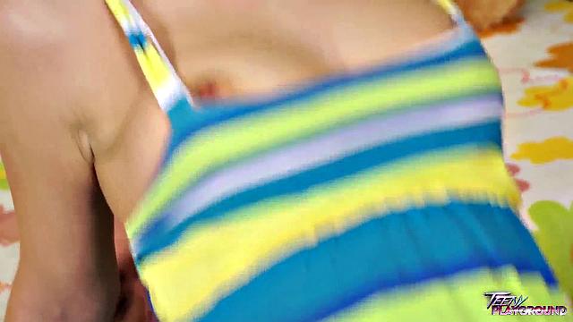 Teenie getting her holes explored