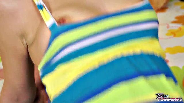 Teenie getting her holes explored