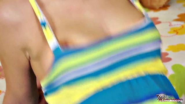 Teenie getting her holes explored