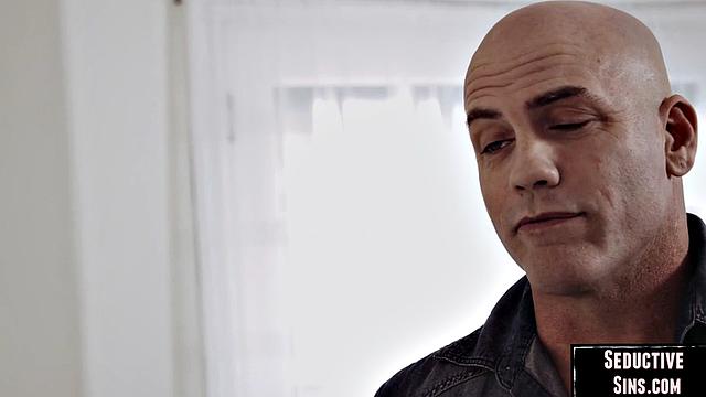 Big-titted horny MILF drilled by BF