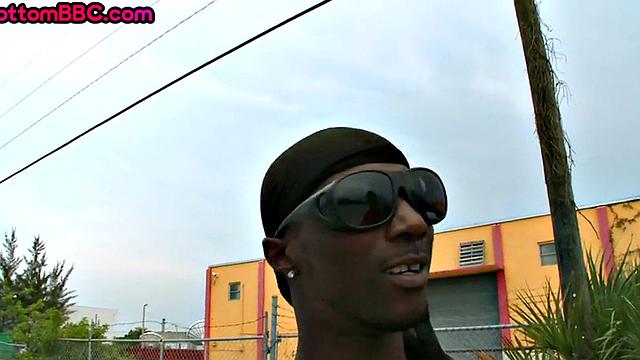 Paroled black straight riding white cock