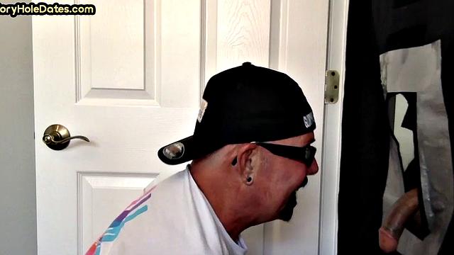 Gloryhole amateur DILF bareback nailed in after BJ