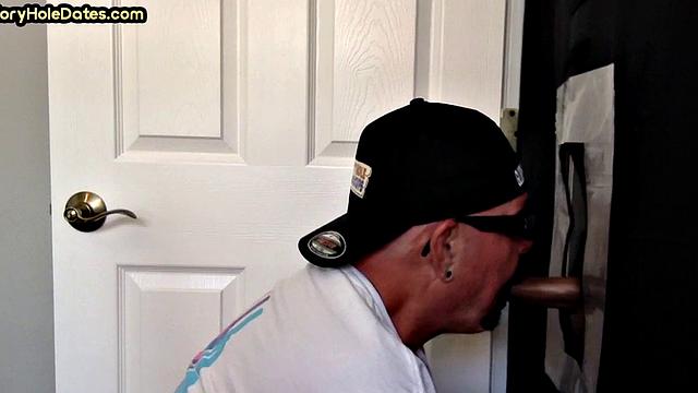 Gloryhole amateur DILF bareback nailed in after BJ