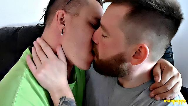 Steamy Gay Kisses Featuring Kaleb & Leo - Kaleb DeWulf & Leo Blue