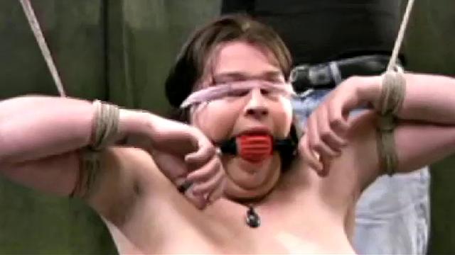 Chubby naked tit slave loves it