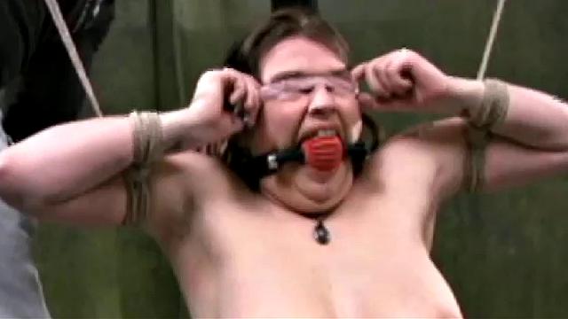 Chubby naked tit slave loves it