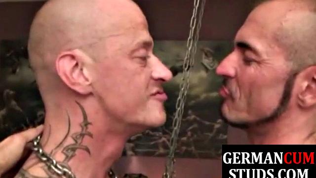 Muscled German DILFs blowing and breeding in threeway