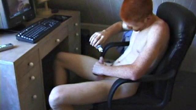 Tristan watches a porn video, while playing with himself, and we enjoy some close-ups of his pleasure