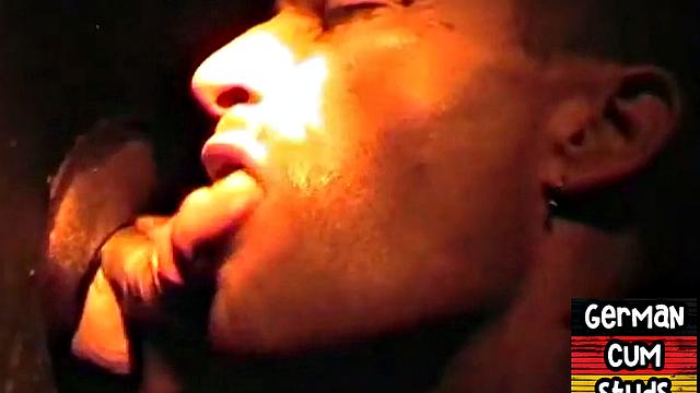 Gloryhole erman Stud Sucks Cock for Facial In Closeup