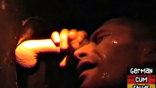 Gloryhole erman Stud Sucks Cock for Facial In Closeup
