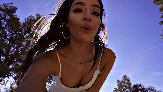 Argentinian MILF gets her bald pussy drilled deep in the woods