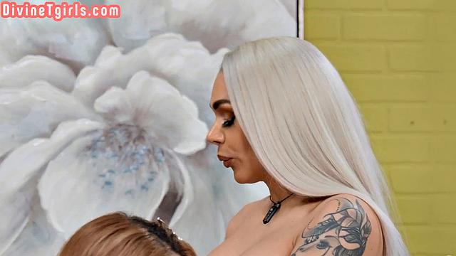 Stunning blonde TS analsmashed by GF