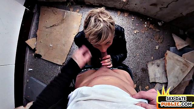 Public tattooed mature lady from Germany gets fucked in POV.