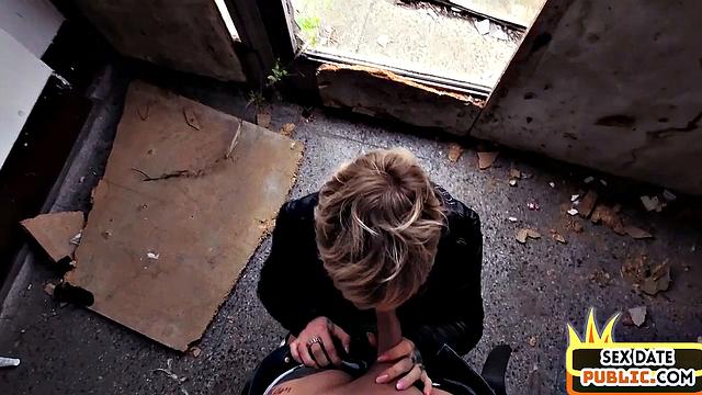 Public tattooed mature lady from Germany gets fucked in POV.