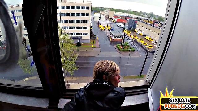 Public tattooed mature lady from Germany gets fucked in POV.