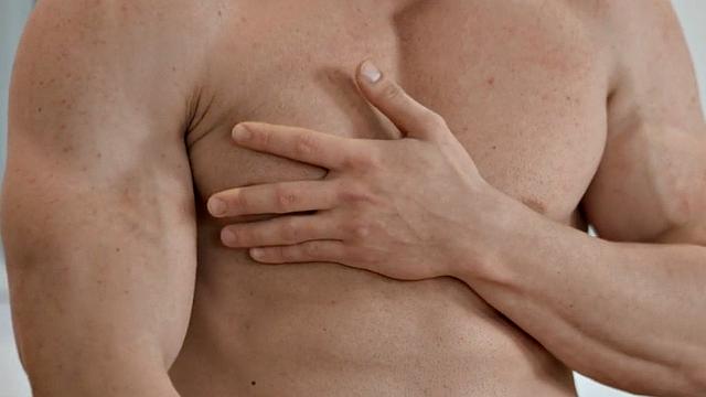 Muscular eager jock solo wanking and licking cum off fingers